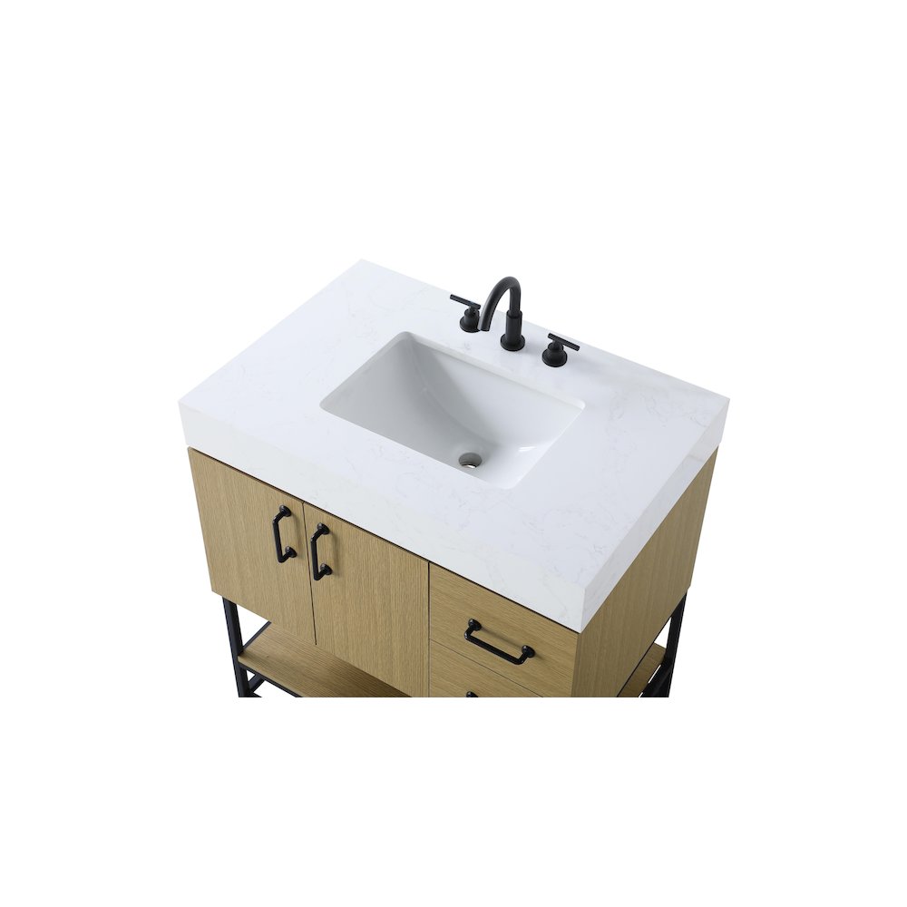 32 inch Single Bathroom Vanity in  Honey Brown