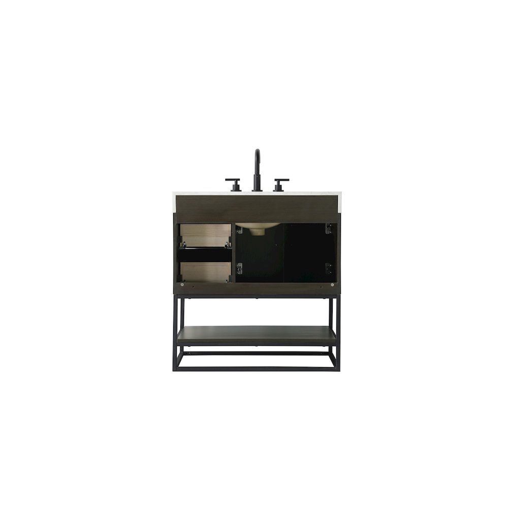 32 inch Single Bathroom Vanity in Mocha Brown