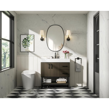 32 inch Single Bathroom Vanity in Mocha Brown