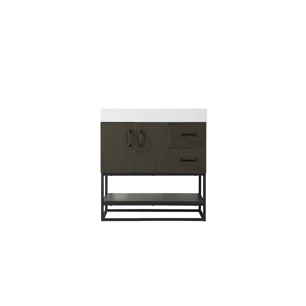 32 inch Single Bathroom Vanity in Mocha Brown