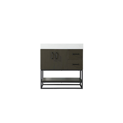 32 inch Single Bathroom Vanity in Mocha Brown
