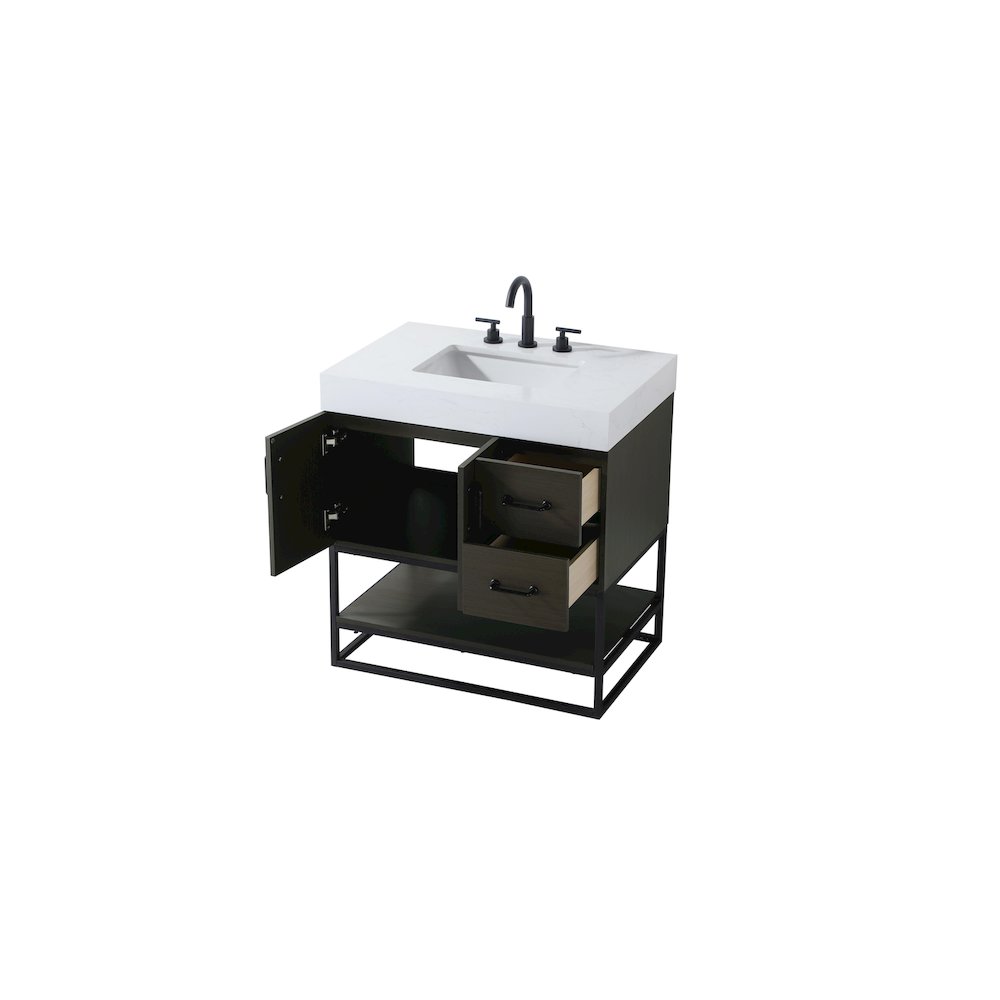 32 inch Single Bathroom Vanity in Mocha Brown