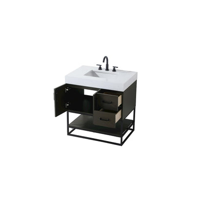 32 inch Single Bathroom Vanity in Mocha Brown