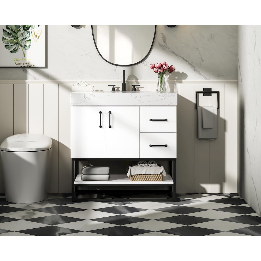 32 inch Single Bathroom Vanity in White