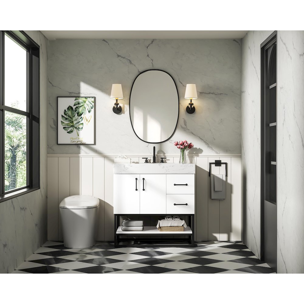 32 inch Single Bathroom Vanity in White