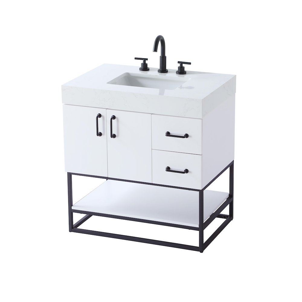 32 inch Single Bathroom Vanity in White