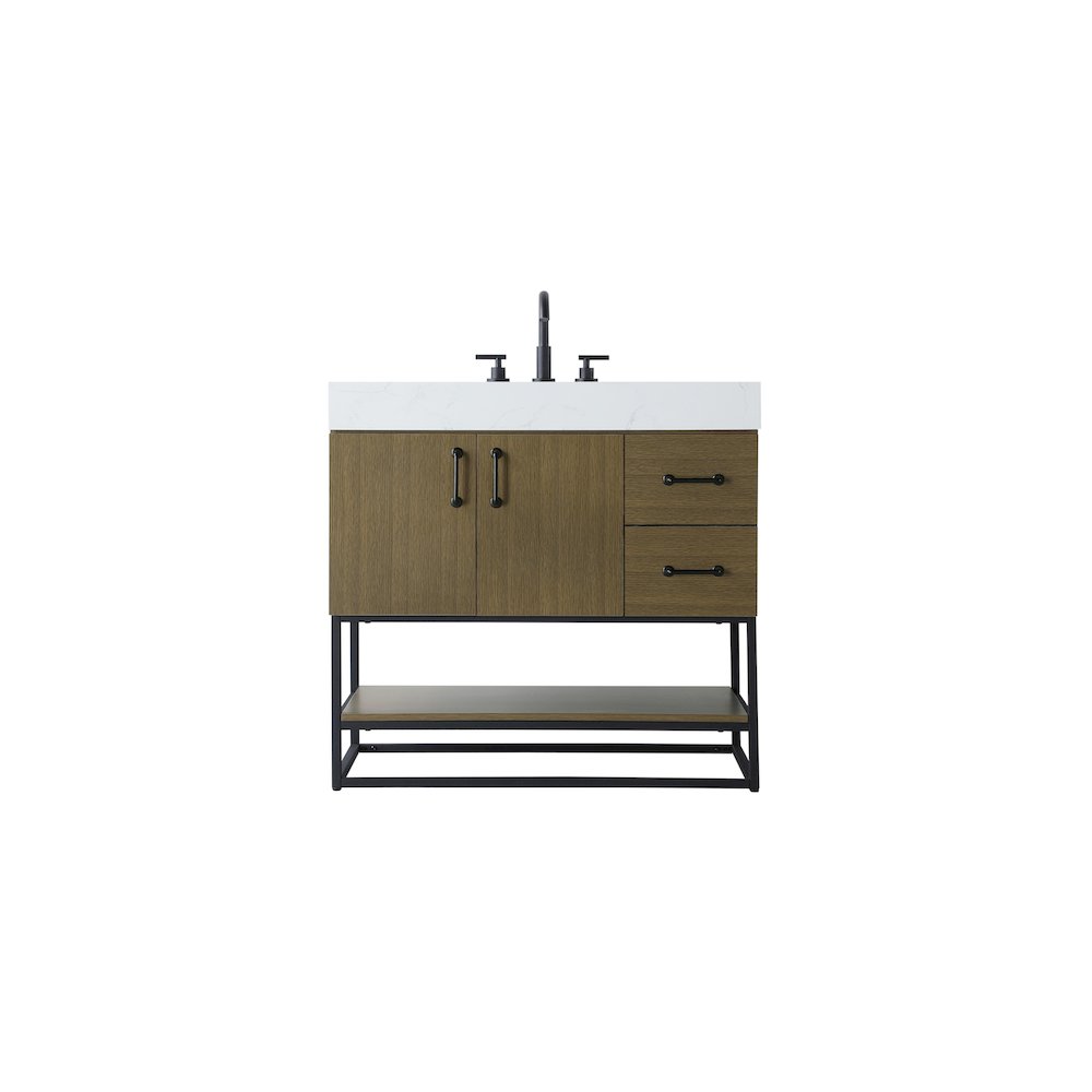 36 inch Single Bathroom Vanity in Chestnut Brown