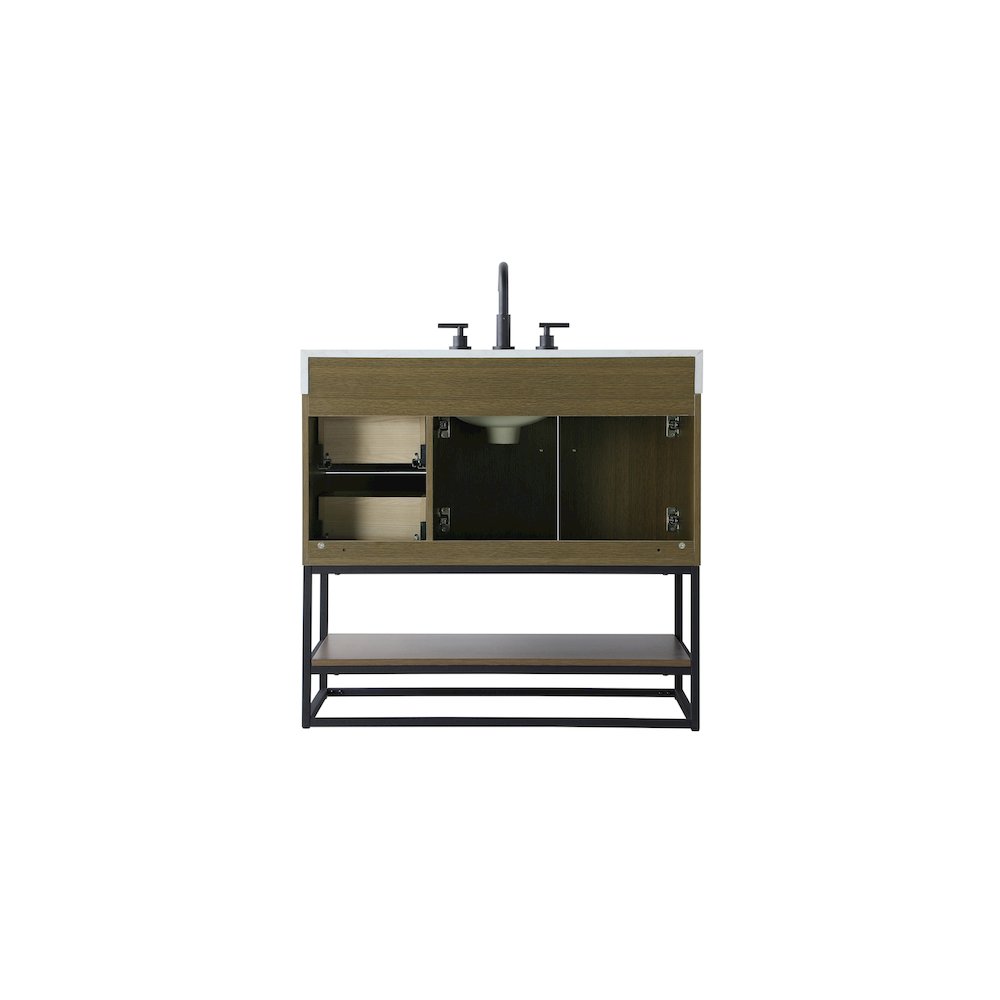 36 inch Single Bathroom Vanity in Chestnut Brown