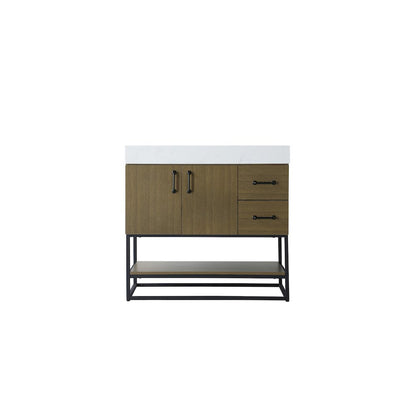 36 inch Single Bathroom Vanity in Chestnut Brown