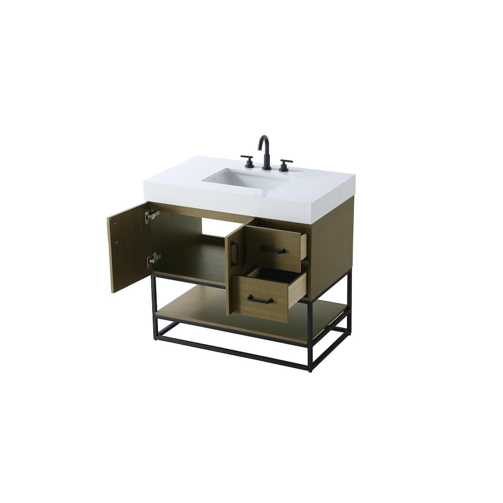 36 inch Single Bathroom Vanity in Chestnut Brown