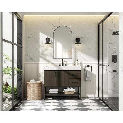 36 inch Single Bathroom Vanity in Mocha Brown