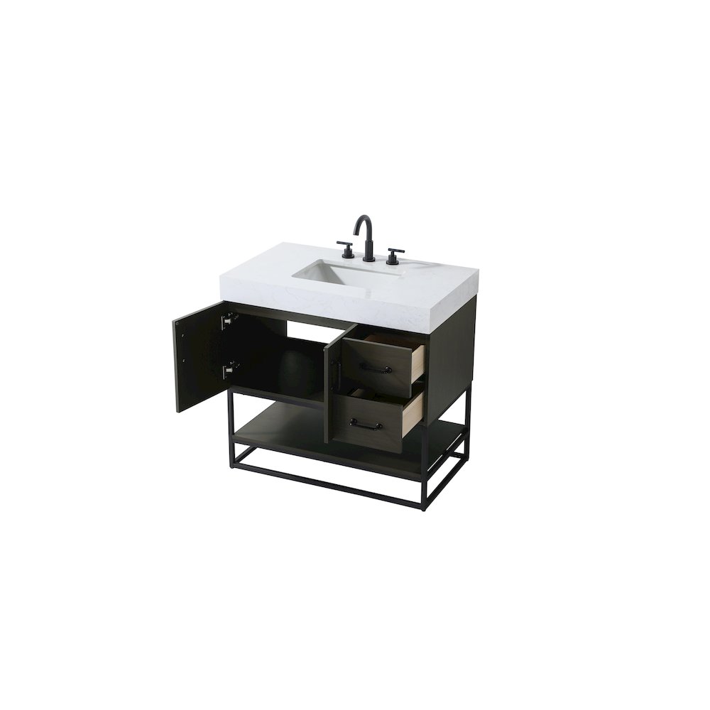 36 inch Single Bathroom Vanity in Mocha Brown
