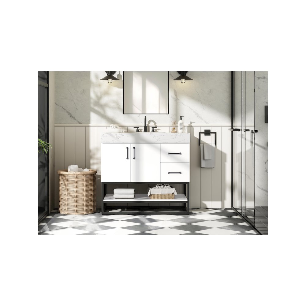 36 inch Single Bathroom Vanity in White