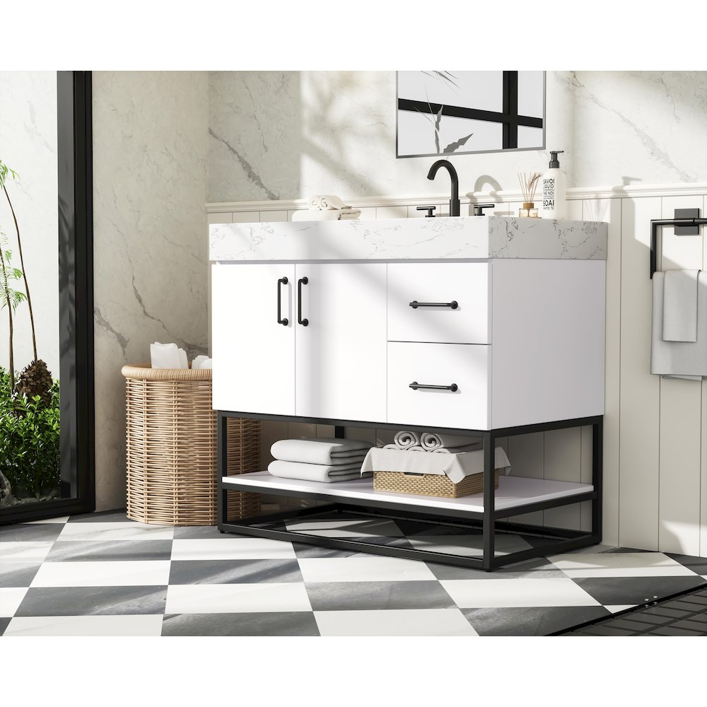36 inch Single Bathroom Vanity in White