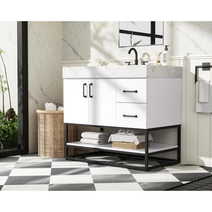 36 inch Single Bathroom Vanity in White