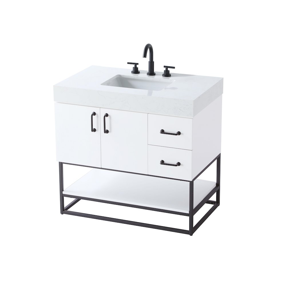 36 inch Single Bathroom Vanity in White