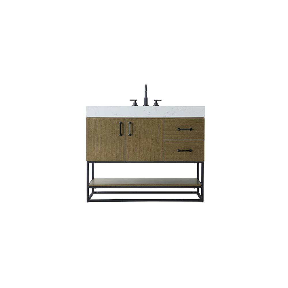 42 inch Single Bathroom Vanity in Chestnut Brown