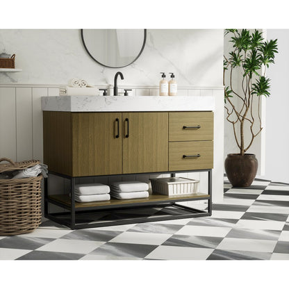 42 inch Single Bathroom Vanity in Chestnut Brown