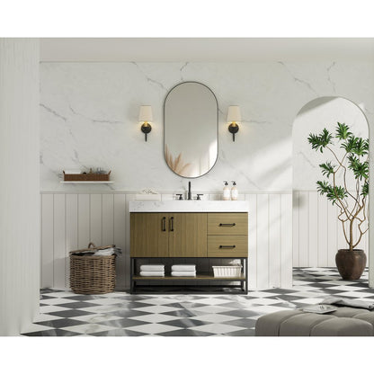 42 inch Single Bathroom Vanity in Chestnut Brown