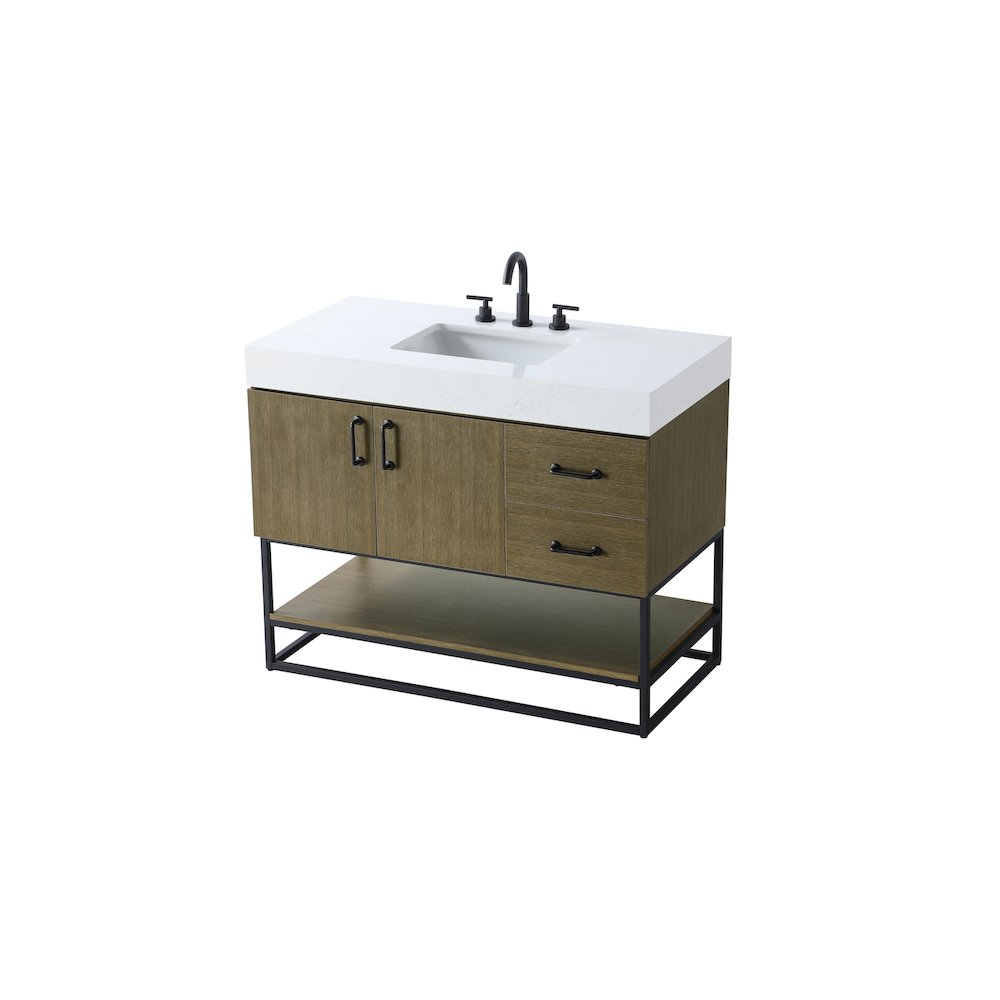 42 inch Single Bathroom Vanity in Chestnut Brown