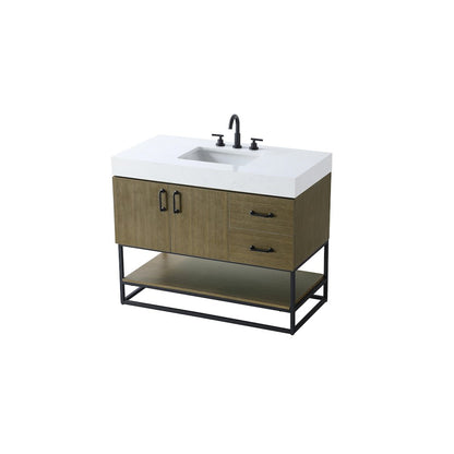 42 inch Single Bathroom Vanity in Chestnut Brown