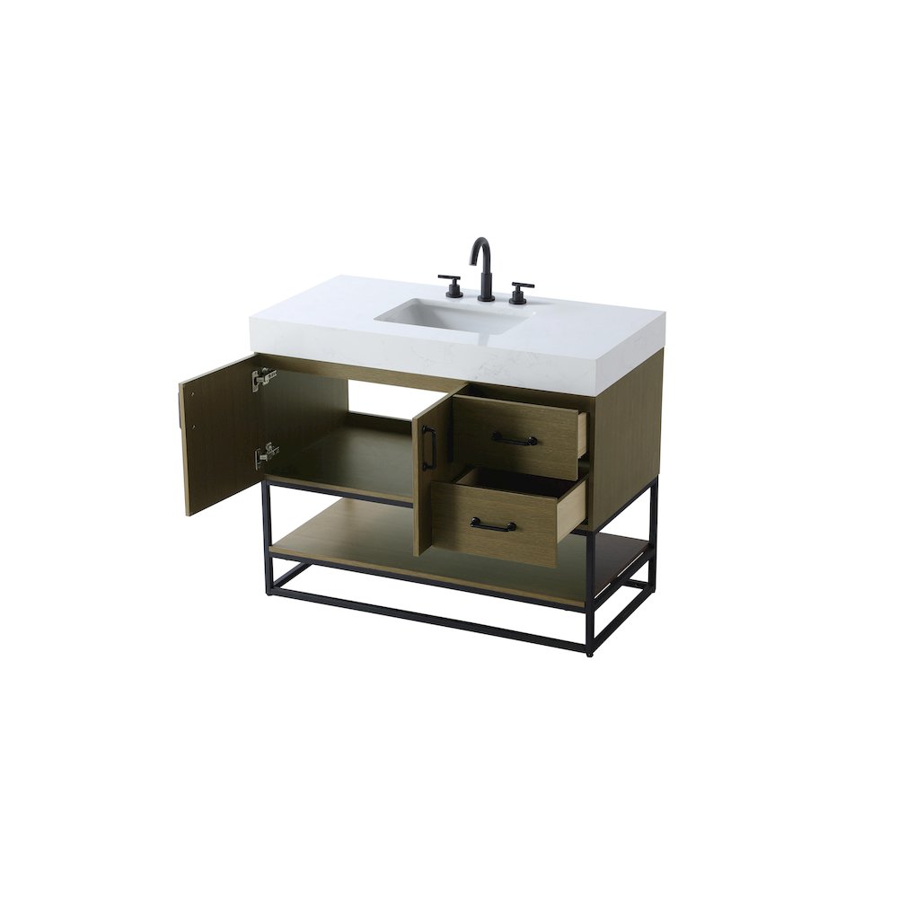 42 inch Single Bathroom Vanity in Chestnut Brown
