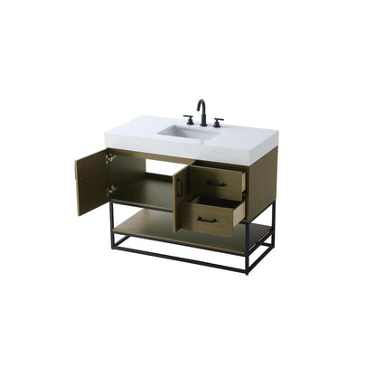 42 inch Single Bathroom Vanity in Chestnut Brown