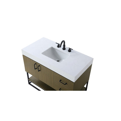 42 inch Single Bathroom Vanity in Chestnut Brown