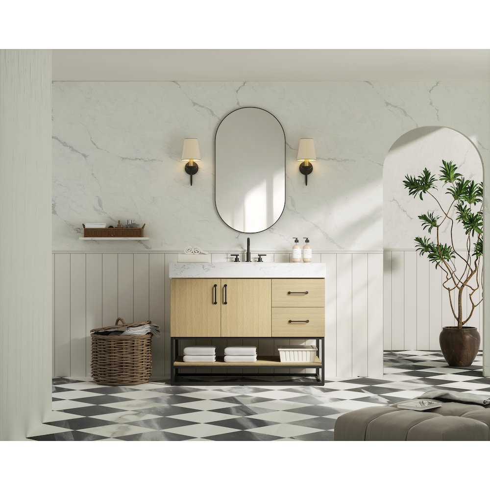 42 inch Single Bathroom Vanity in  Honey Brown