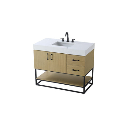 42 inch Single Bathroom Vanity in  Honey Brown