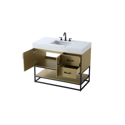 42 inch Single Bathroom Vanity in  Honey Brown