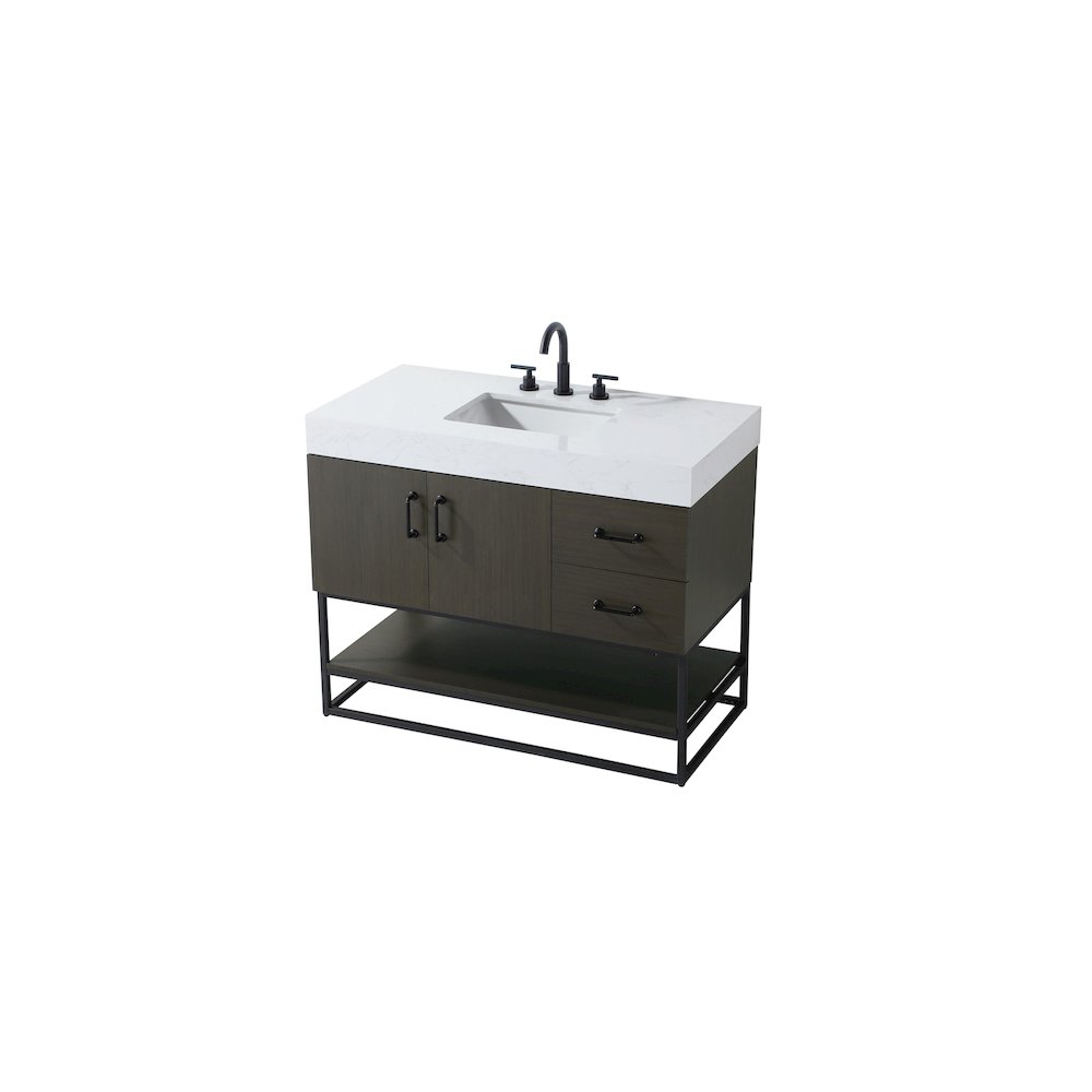 42 inch Single Bathroom Vanity in Mocha Brown