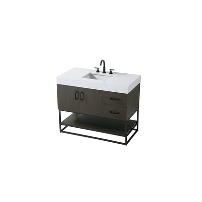 42 inch Single Bathroom Vanity in Mocha Brown