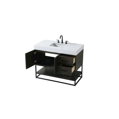 42 inch Single Bathroom Vanity in Mocha Brown