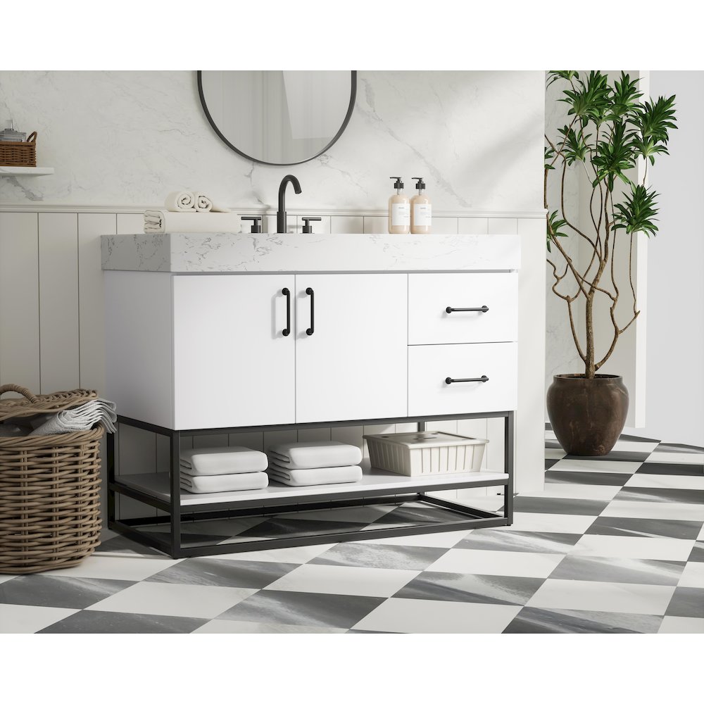42 inch Single Bathroom Vanity in White