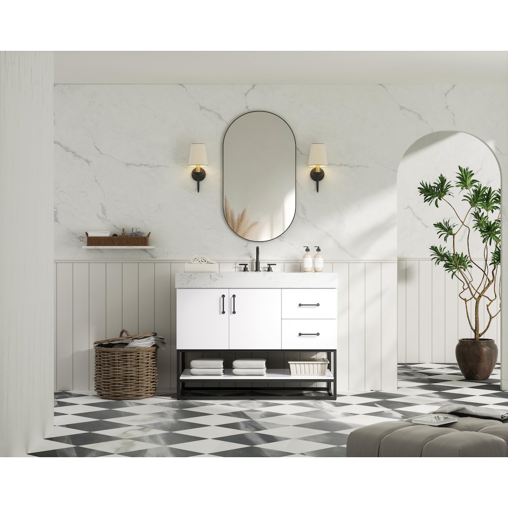 42 inch Single Bathroom Vanity in White