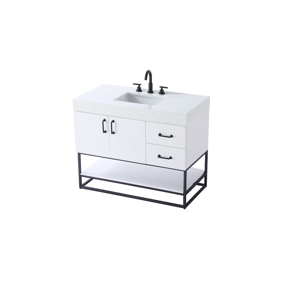 42 inch Single Bathroom Vanity in White