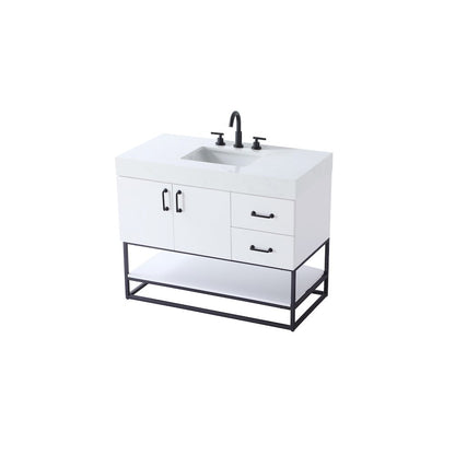 42 inch Single Bathroom Vanity in White