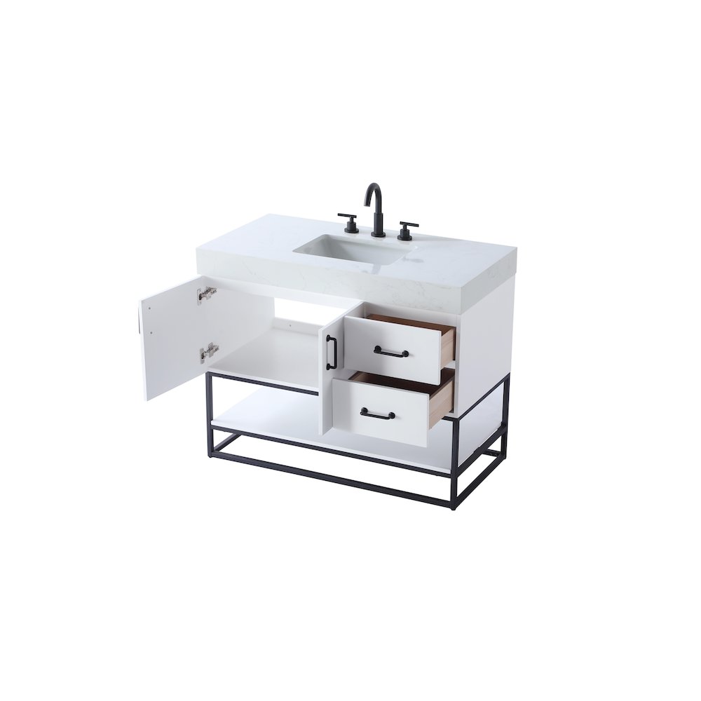 42 inch Single Bathroom Vanity in White