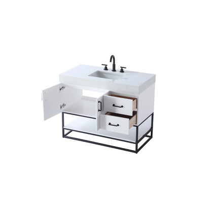 42 inch Single Bathroom Vanity in White