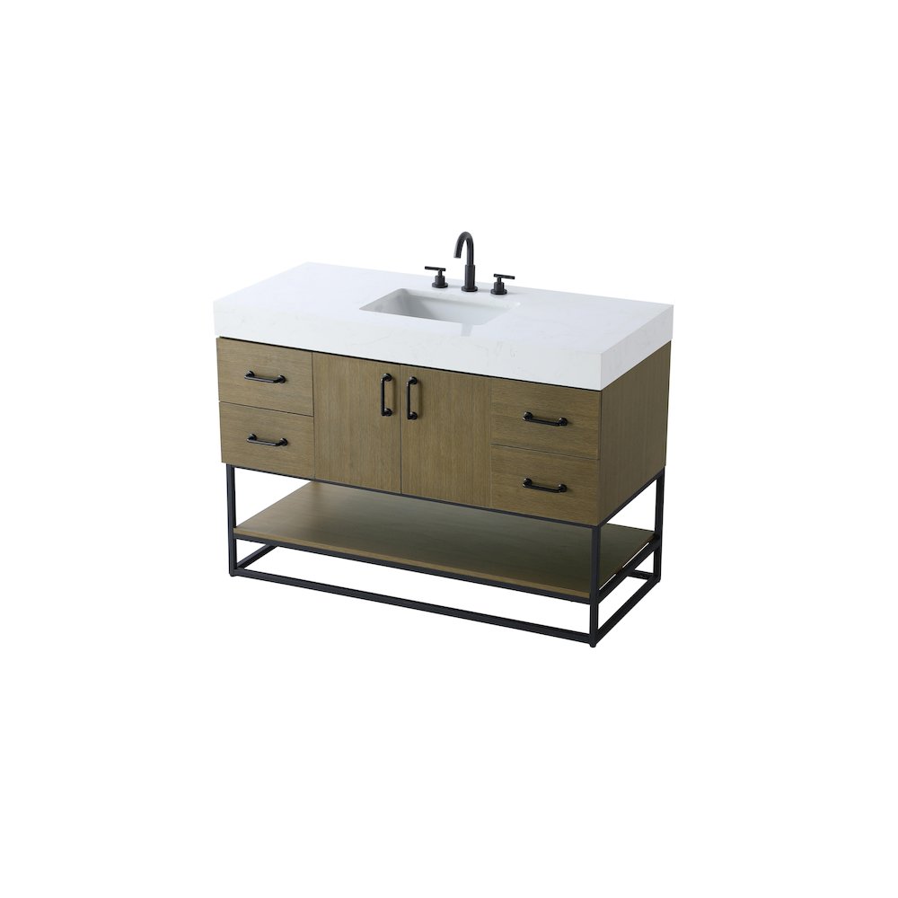 48 inch Single Bathroom Vanity in Chestnut Brown