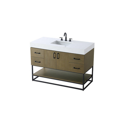 48 inch Single Bathroom Vanity in Chestnut Brown