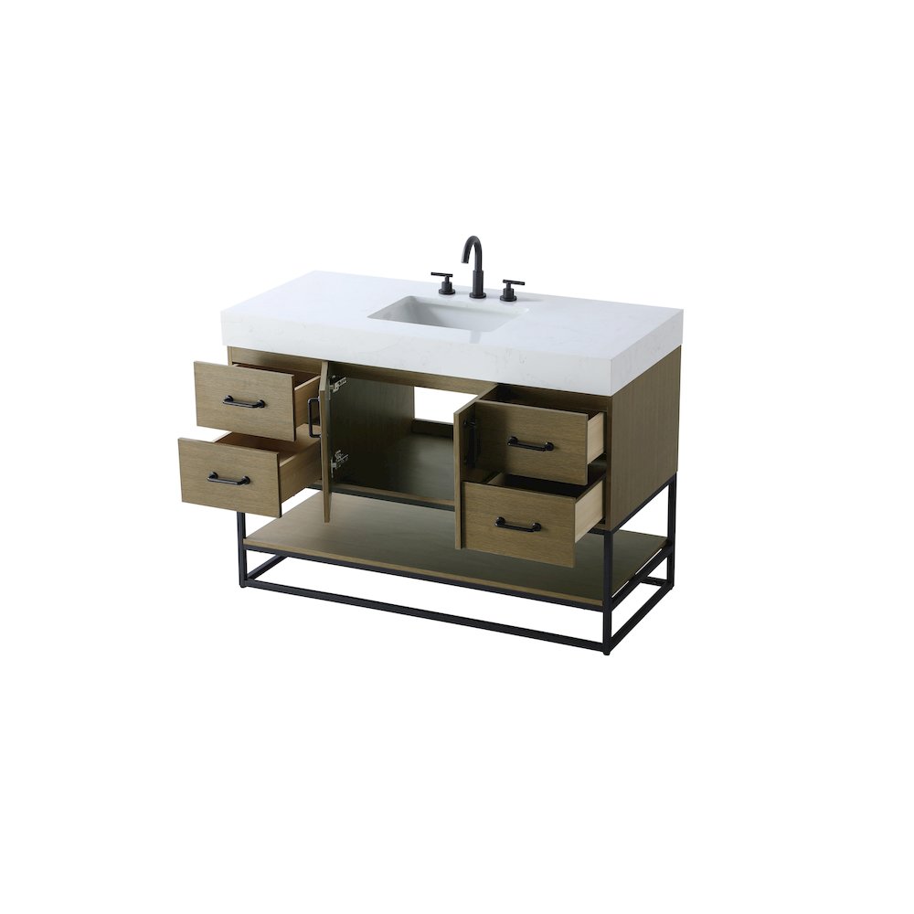 48 inch Single Bathroom Vanity in Chestnut Brown