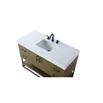 48 inch Single Bathroom Vanity in Chestnut Brown