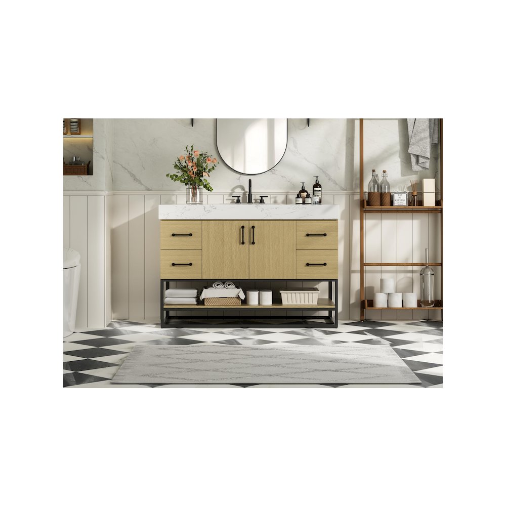 48 inch Single Bathroom Vanity in  Honey Brown