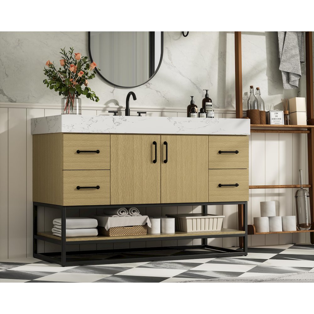 48 inch Single Bathroom Vanity in  Honey Brown