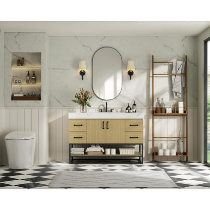 48 inch Single Bathroom Vanity in  Honey Brown