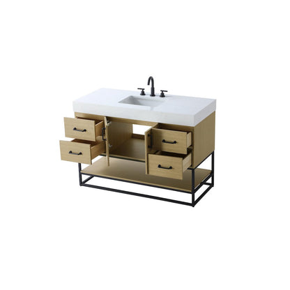 48 inch Single Bathroom Vanity in  Honey Brown