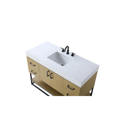 48 inch Single Bathroom Vanity in  Honey Brown