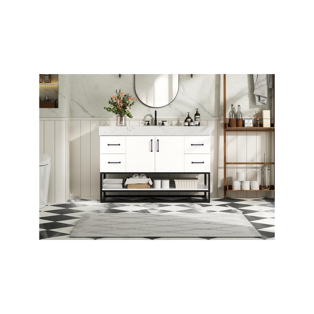 48 inch Single Bathroom Vanity in White